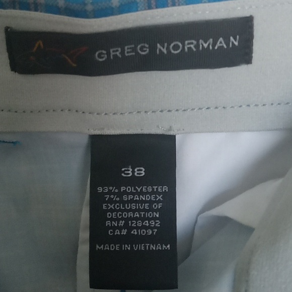 Greg Norman Golf Shorts Teal and Gray Size Waist 38 EUC - Picture 2 of 4
